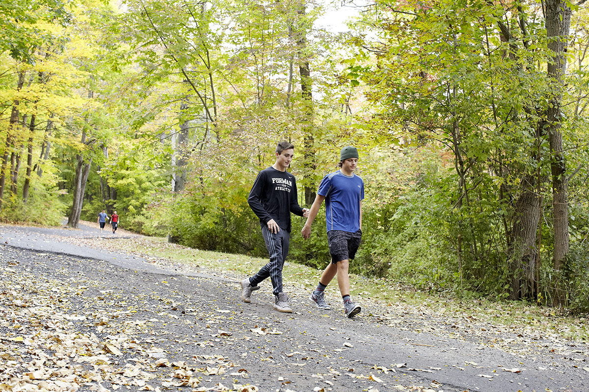 Forman students hiking